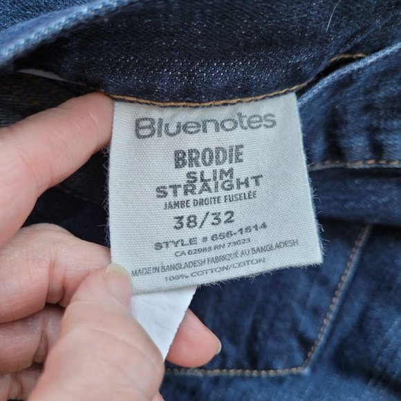 Bluenotes Brodie Slim Straight Blue Denim Jeans Men's 38 x 32 - Picture 8 of 12